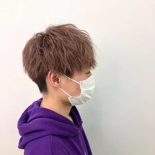 ショート カラー パーマ メンズ エビスザキレン/メン ズ/心斎橋🌳のヘアスタイル