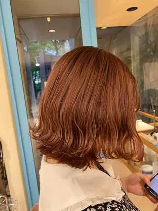 ミディアム カラー パーマ/髪質改善 【榎本千夏】のヘアスタイル