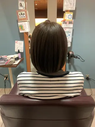 ショート カラー パーマ 傷ませない縮毛矯正／ 吉岡 美江のヘアスタイル