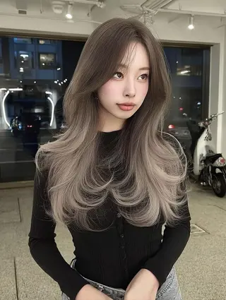 ロング カラー レイヤーカット✨ 福井雄登のヘアスタイル