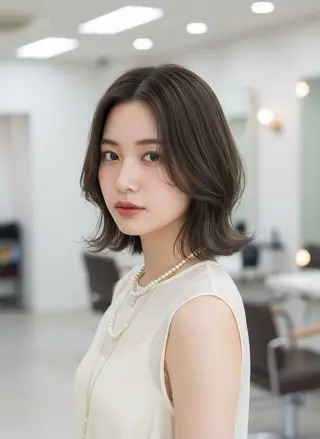 ミディアム カラー 韓国レイヤーカット× 髪質改善ラビマーニのヘアスタイル