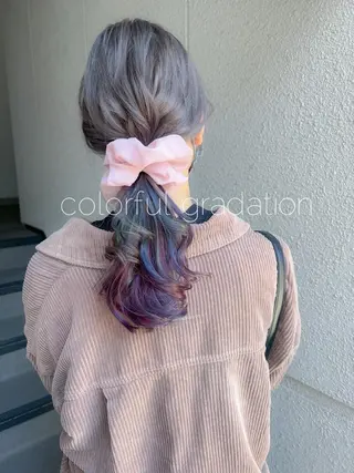 セミロング カラー ヘアアレンジ カラーパティシエ facce🌼ikoのヘアスタイル