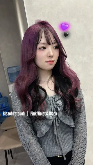 ロング カラー GiseL ゆうな 2階 ブリーチのヘアスタイル