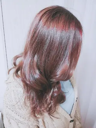 カラー 小林　ローズパープル カット＆カラー美容室のヘアスタイル
