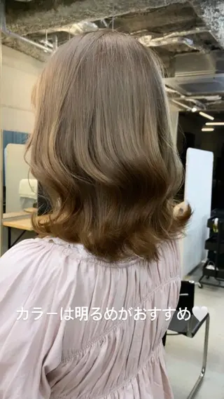 ミディアム カラー 透明感カラー✂︎ /縮毛矯正/YUKAのヘアスタイル