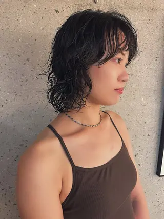 ショート パーマ 平尾薬院/IZAKI ボブ/ショート/前髪のヘアスタイル