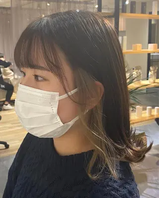 ミディアム カラー 美髪・透明感カラー 西川仁弥のヘアスタイル