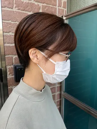 ショート カラー パーマ ヘアアレンジ メンズ キッズ ネイル マツエク・マツパ アイブロウ 久木原 ゆりのヘアスタイル
