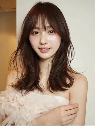 セミロング カラー 🌿透明感カラー レイヤーカットのヘアスタイル