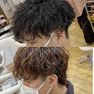 パーマ メンズ 原田 涼矢のヘアスタイル