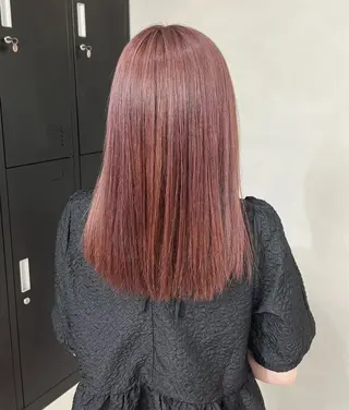 ロング カラー 小森聖奈 韓国風レイヤーカットのヘアスタイル