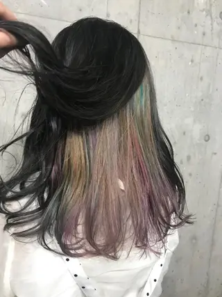 ミディアム カラー パーマ ヘアアレンジ メンズ キッズ ネイル マツエク・マツパ サロンドミルク 渋谷高比良のヘアスタイル