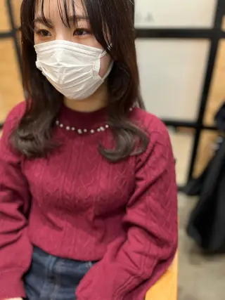 ミディアム カラー パーマ ヘアアレンジ メンズ キッズ ネイル マツエク・マツパ アイブロウ 久木原 ゆりのヘアスタイル