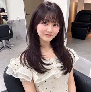 セミロング カラー 🎀レイヤー×透明感 ×髪質改善🎀米田のヘアスタイル