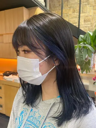 セミロング カラー ヘアアレンジ TSUNA 🌙 Lim 五反田のマツエク・マツパデザイン
