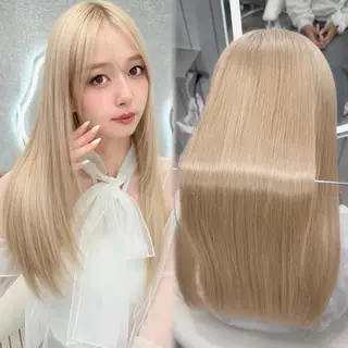 ロング ヘアアレンジ 大宮ブリーチ縮毛⭕️ 暗髪レイヤーしょうまのヘアスタイル