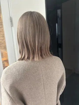 ミディアム カラー ヘアカラー&縮毛矯正 STAR☆RIVERのヘアスタイル