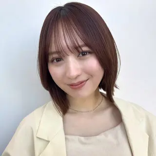 ショート カラー 顔まわり🥨レイヤー /透明感/水口舞奈のヘアスタイル