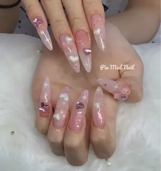 ロング HANA 長さだしのネイルデザイン