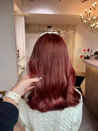 ミディアム カラー み ゆのヘアスタイル