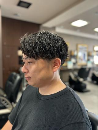 ミディアム パーマ メンズ 田中大 パーマ/メンズカットのヘアスタイル