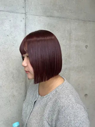 ショート カラー ヘアアレンジ ボブ艶モテカラー🫧 カリンのヘアスタイル