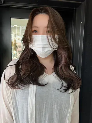 セミロング カラー 透明感オリーブ🫒/ 赤み消し/ヒロのヘアスタイル