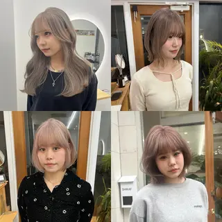 ミディアム カラー ベージュ⟡˖レイヤー ˖ ࣪⊹あずきのヘアスタイル