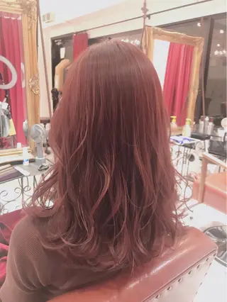 セミロング カラー パーマ ご新規様限定 透明感カラーKANAのヘアスタイル