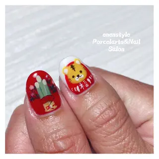 ミディアム ネイル 🐾enen style 🐾のネイルデザイン