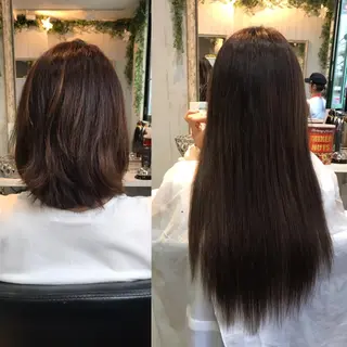 カラー ロング ヘアアレンジ 大阪レミーエクステ チビ編み込みのヘアスタイル