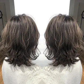 ミディアム カラー ブリーチ特化 梅田本多翔のヘアスタイル