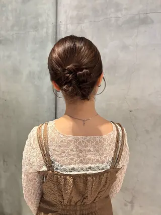 セミロング ヘアアレンジ まつ毛パーマ/ ゆうかのマツエク・マツパデザイン
