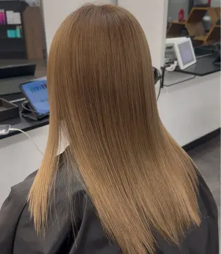 セミロング カラー ヘアアレンジ ボブ/縮毛矯正/美髪 似合わせ/透明感カラのヘアスタイル