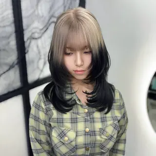 セミロング カラー Ren. 🦋デザインカラーのヘアスタイル