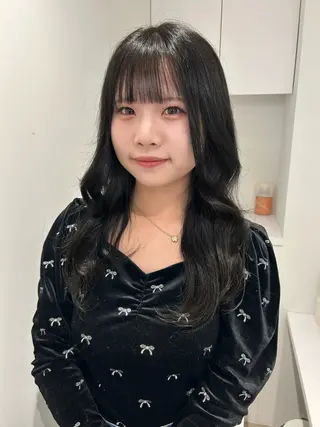 ミディアム ハルカ 美髪縮毛矯正 レイヤーモデル募集のヘアスタイル