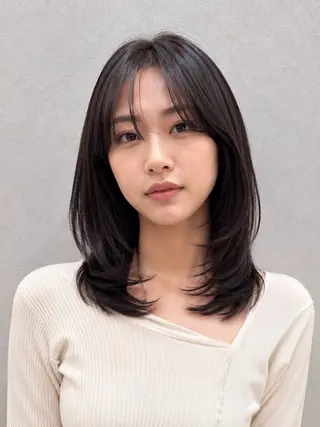 セミロング カラー パーマ ヘアアレンジ 平川 友理/韓国ヘア💘のヘアスタイル