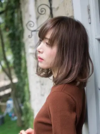 カラー パーマ ミディアム VALLET博多駅 髪質改善&縮毛矯正のヘアスタイル