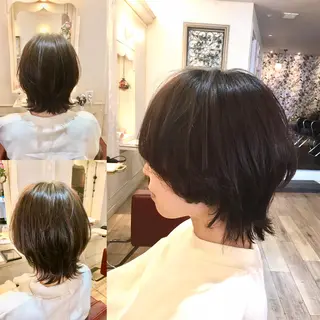 ミディアム plaatje 義見のヘアスタイル