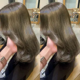 セミロング カラー 小顔矯正/レイヤー 透明感カラー✨生真のヘアスタイル