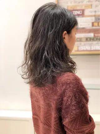 ミディアム パーマ ディレクター ノナカのヘアスタイル