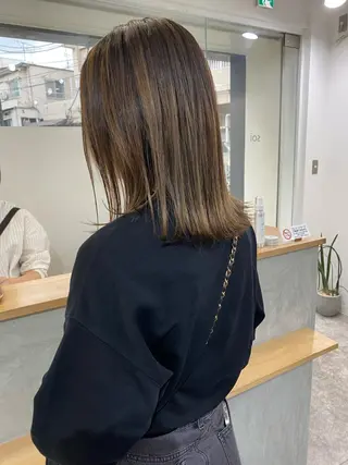 ミディアム カラー 森貴裕/ニュアンス パーマ/オリーブのヘアスタイル