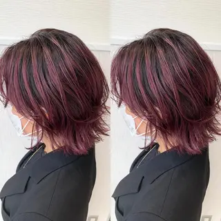 ミディアム カラー ヘアアレンジ 白髪ぼかしハイライト 茗荷谷駅徒歩2分のヘアスタイル