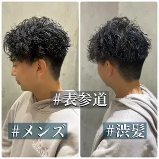 ショート パーマ メンズ メンズ💈毛流れパー マ✨メンズカット吉田のヘアスタイル