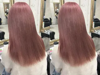 セミロング カラー Rin♡透明感ピンク 🎀白肌ラベンダーのヘアスタイル