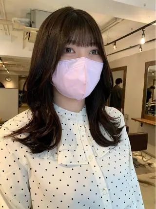 ミディアム カラー 透明感カラー✂︎ /縮毛矯正/YUKAのヘアスタイル