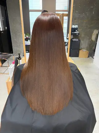 ロング 美髪縮毛矯正✨ カラーが得意💪本間のヘアスタイル