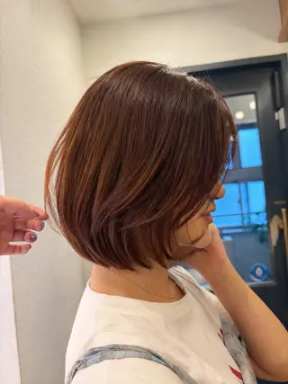 ミディアム カラー オリーブ/みづき /ボブパーマ🤍のヘアスタイル