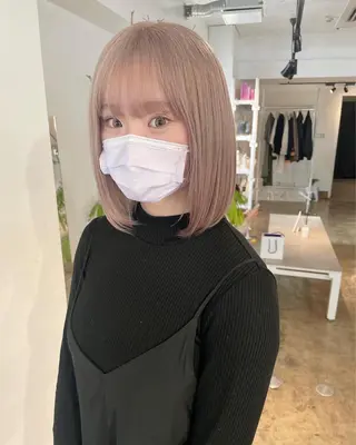 ミディアム カラー ✨艶ブリーチカラー ✨四ノ宮裕己のヘアスタイル