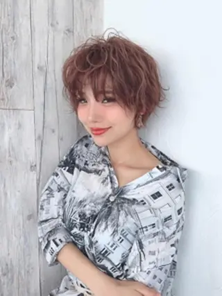 ショート カラー パーマ 【23時まで営業】 酒井啓佑のヘアスタイル